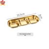 Korean Style Gold Stainless Steel 3-Compartment Dipping Dish