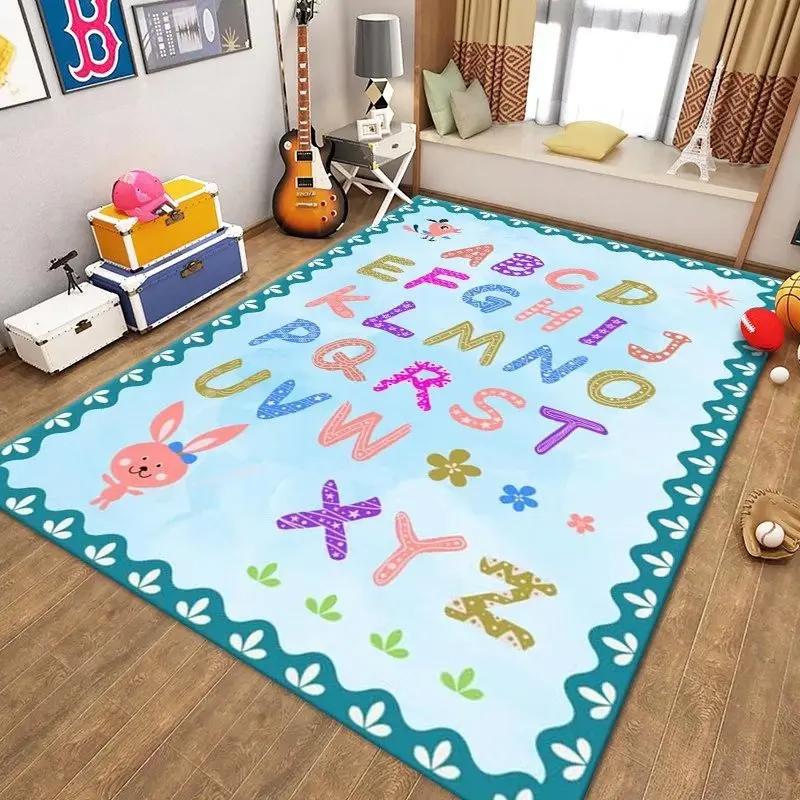 Cartoon Alphabet Carpet Carpets for Living Room Bedroom Washable Floor Mat Large Area Rugs Children's Room Decor Anti-slip Rug