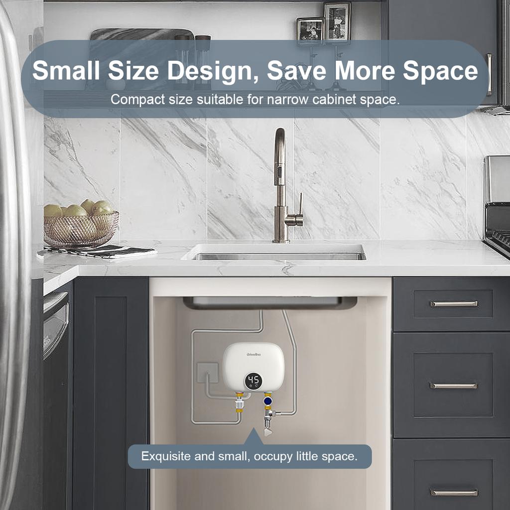 110V/220V Instant Water Heater Bathroom Kitchen Wall Mounted Electric Water Heater Tankless Water Heater