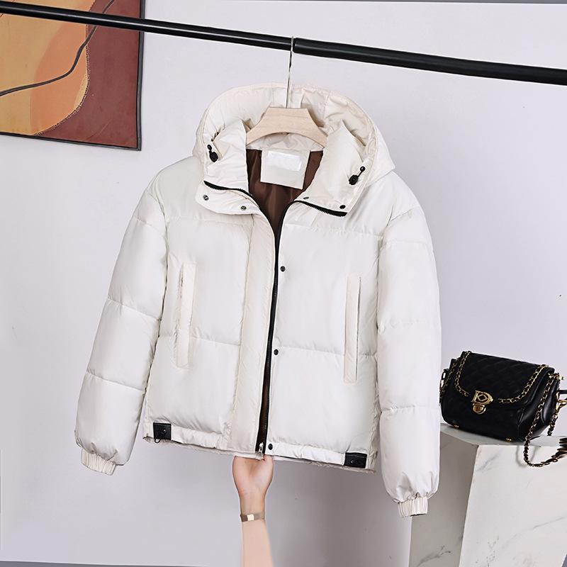 Down cotton-padded clothing women's short winter new cotton-padded clothing hooded cotton-padded jacket warm bread clothing jacket thickened