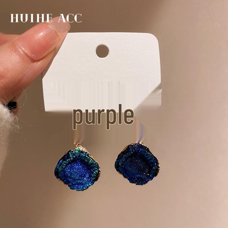 Silver Needle Geometric Irregular Trendy Hong Kong Style Retro Stud Earrings with Design Sense Temperament.