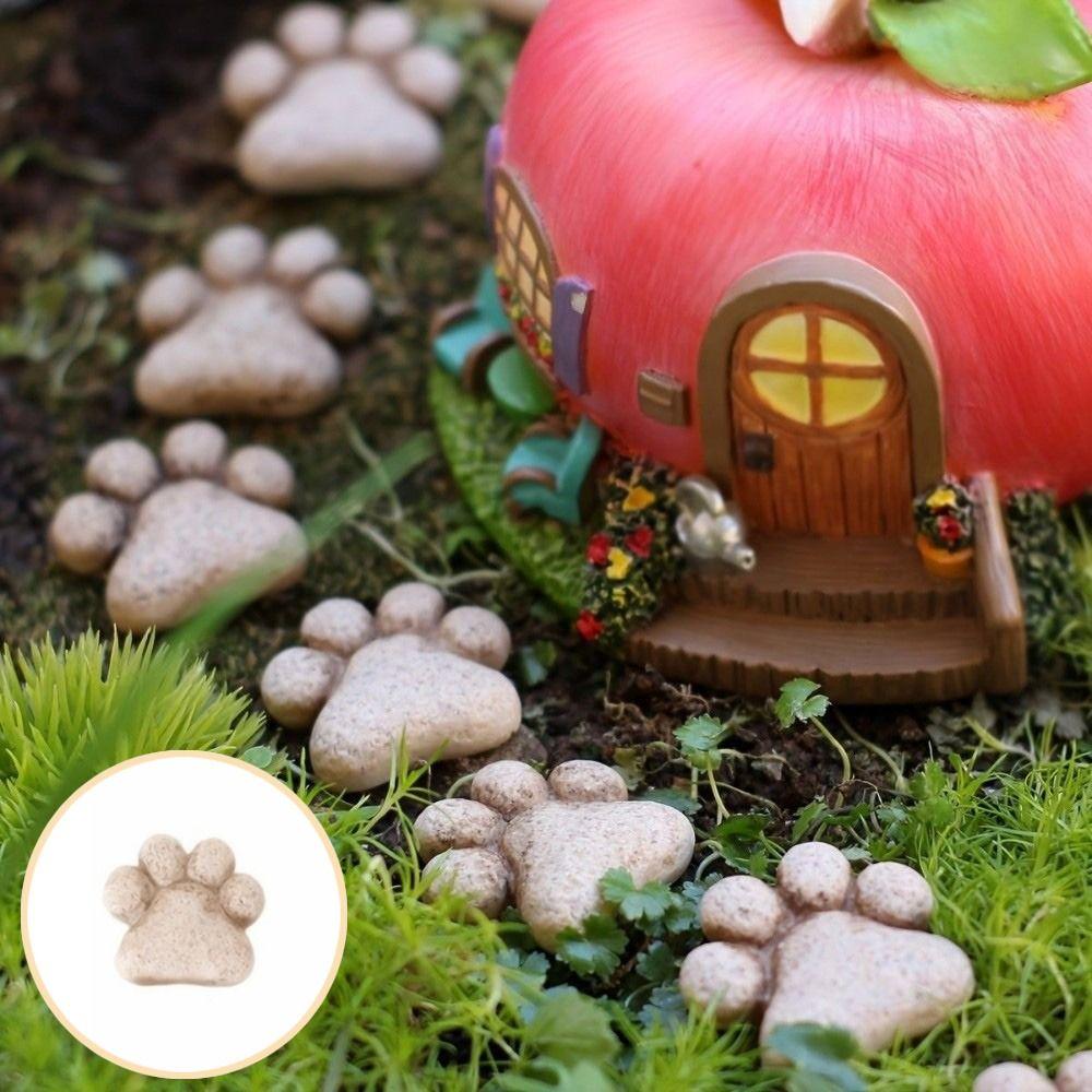20pcs DIY Decorations Cat Claw Stone Step Lawn Decoration Bonsai Display Resin Bonsai Stone Micro-Landscape Paving Stones