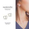 [Naot Jewelry] Square Motif Pierce Stud Earrings Silver np010
