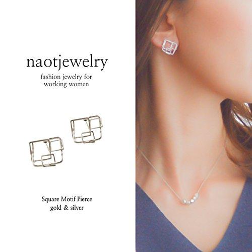 [Naot Jewelry] Square Motif Pierce Stud Earrings Silver np010