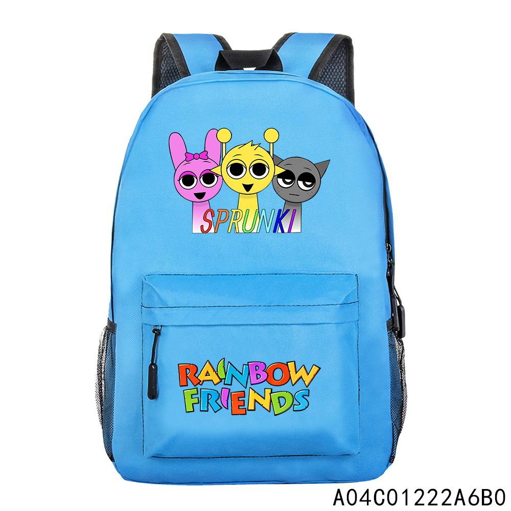 Rhythm Box Cartoon Junior High School Student School Bag Trendy Fashion Printed Backpack Student Large Capacity Backpack Backpack