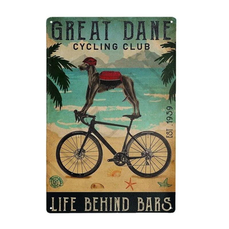 Funny Great Dane Metal Vintage Tin Sign Poster Cafe Bar Living Room Coffee Bar Club Kithchen Bathroom Kitchen Home Decor Gift