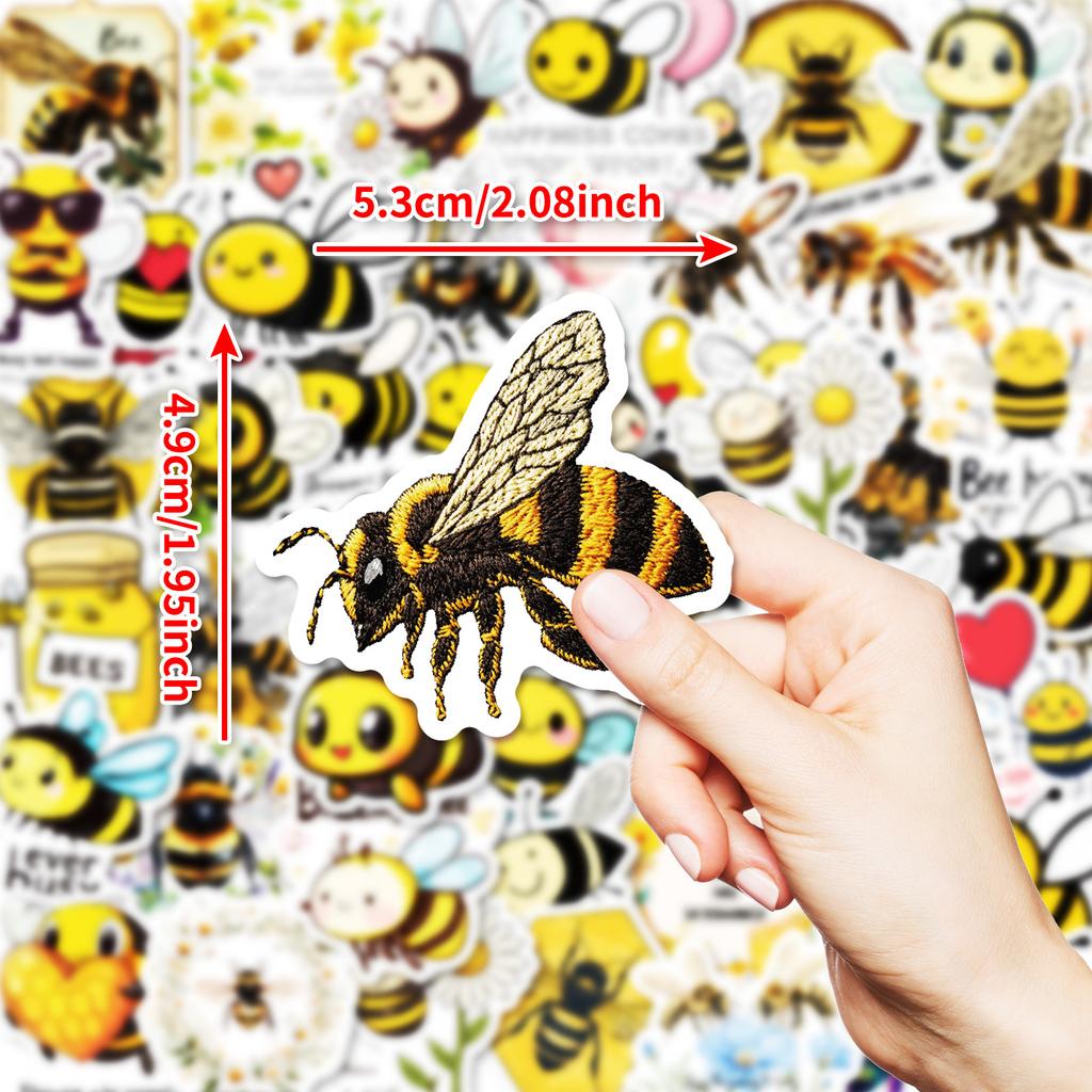 50 Cartoon Animals, Little Bees, Graffiti Stickers, Graphics And Text Combined With Pvc Waterproof Notebook Guitar Decoration