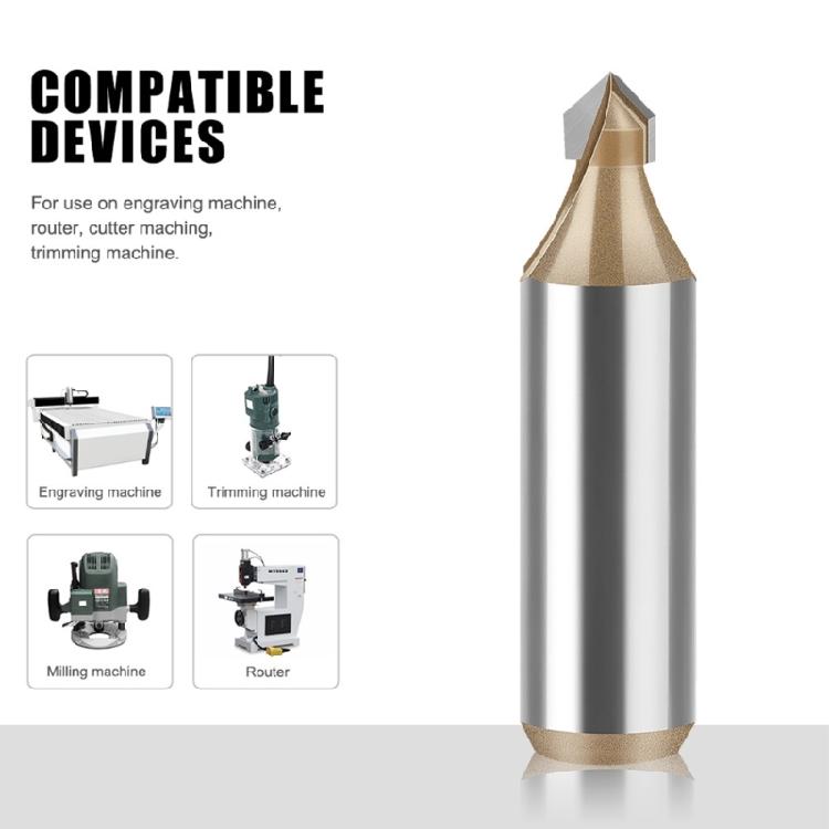 Industrial 12mm Shank V Grooves Router Bit 90°Cutting Angle Woodworking Tool For Professional Carpentry Applications