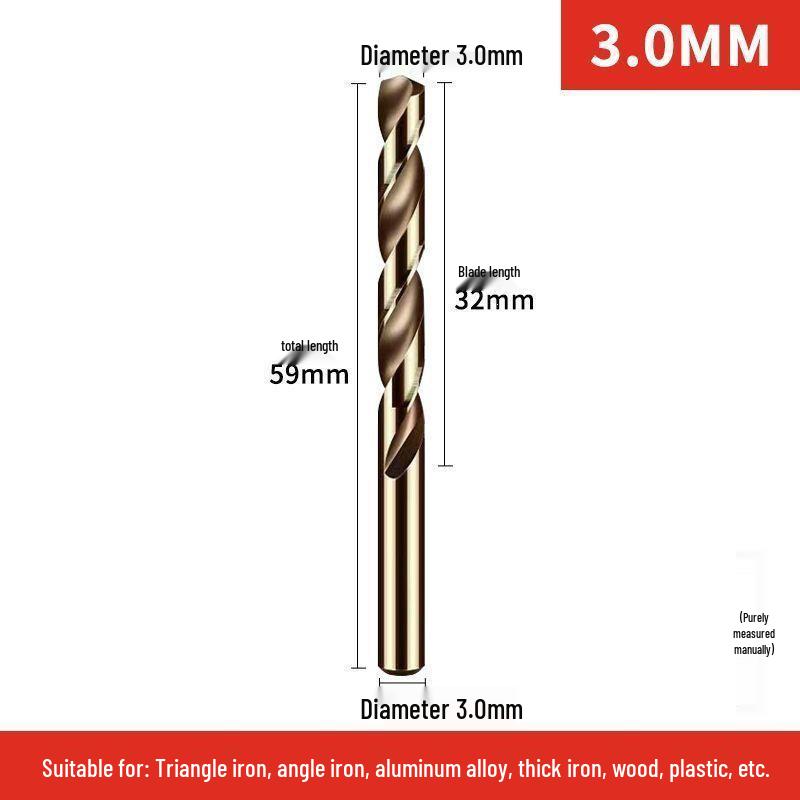 Cobalt Stainless Steel Twist Drill Bit Set for Metal, Aluminum, and Angle Iron