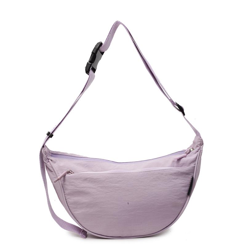 

Женская сумка через плечо, нейлоновая сумка-хобо, однотонная студенческая сумка через плечо фиолетовый