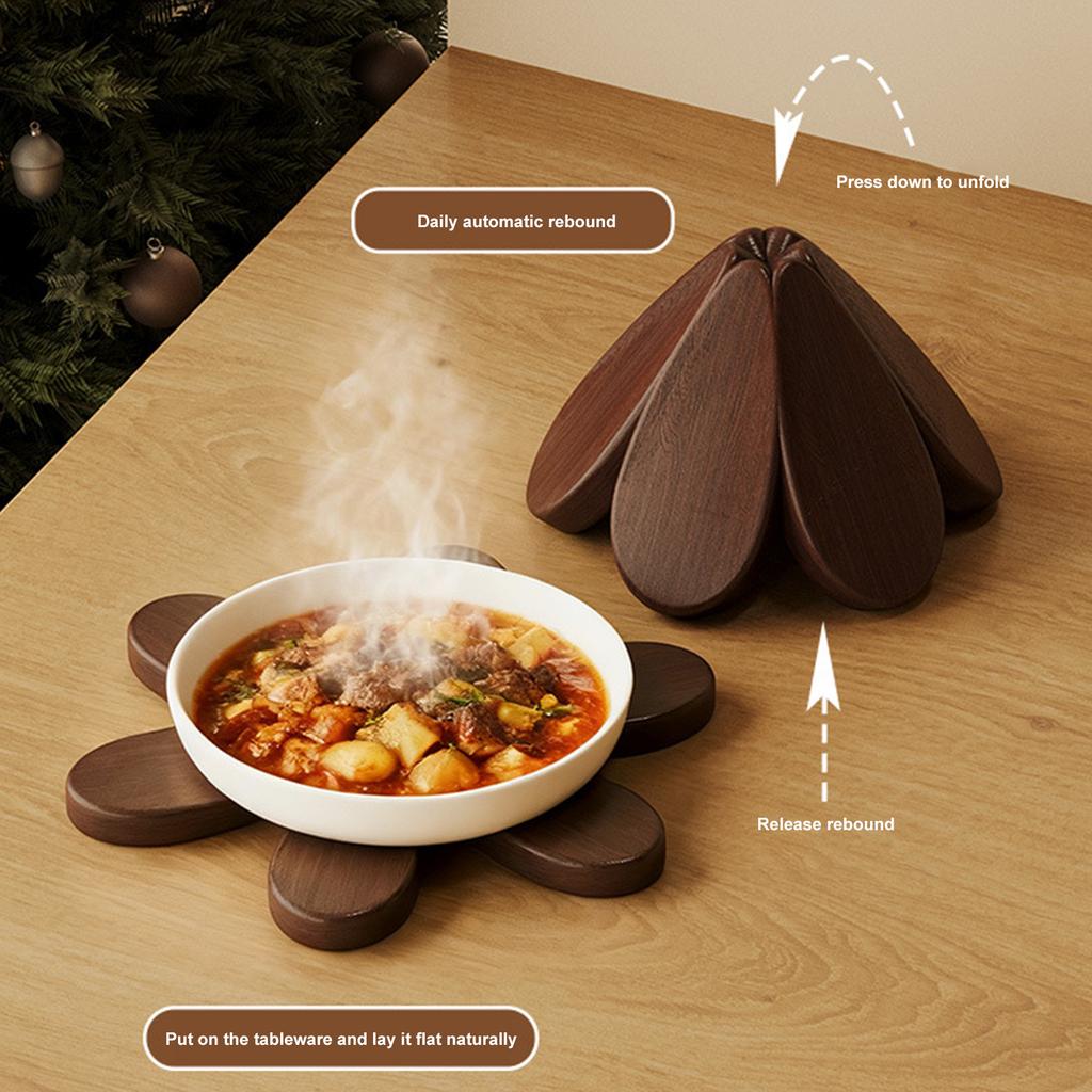 Wooden Christmas Tree Coasters for Bowls Teapots Drinks Plates Tree Shape Trivet Wooden Tree Trivets for Home and Restaurant