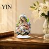 Decorative Desk Ornament Virgin And Angel Ornament, 2D Acrylic Religious with Faith Based Gift Item Base, Catholic Table Centerpiece, Christian