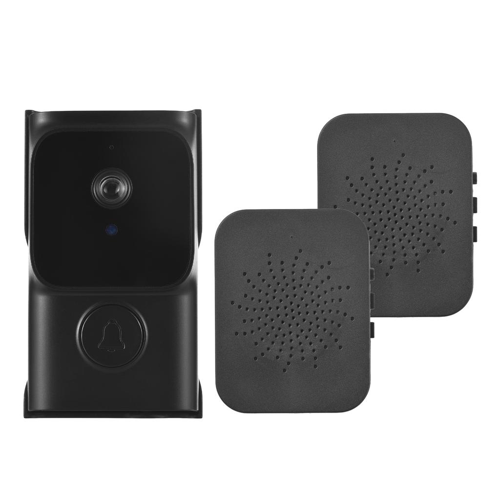 WiFi Smart Doorbell Ring Door Camera with 2 Dingdong Chime TY App Control Infrared Night Viewing Rechargeable Video