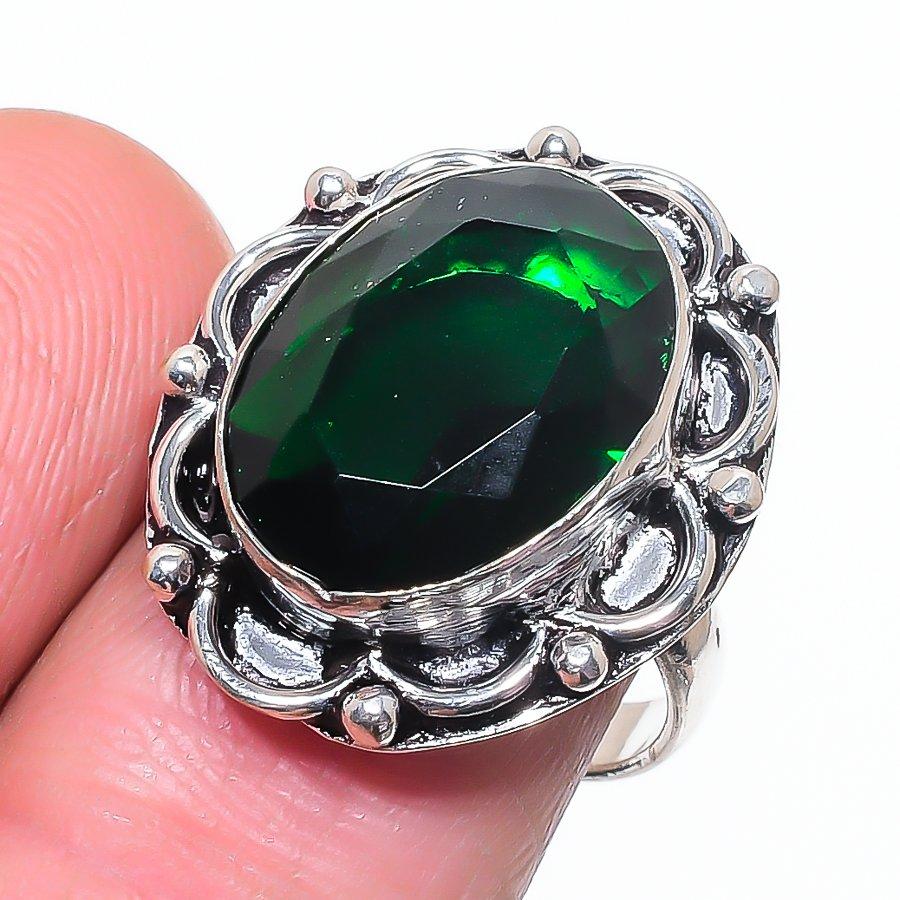 

Natural Chrome Diopside Gemstone 925 Sterling Silver Jewelry Ring Size 8.5 h6o44