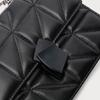 Xiaoxiangfeng PU Leather Quilted Soft Leather Single Shoulder Crossbody Bag 2025 Spring Summer Trendy Black Fashion Versatile Small Square Bag