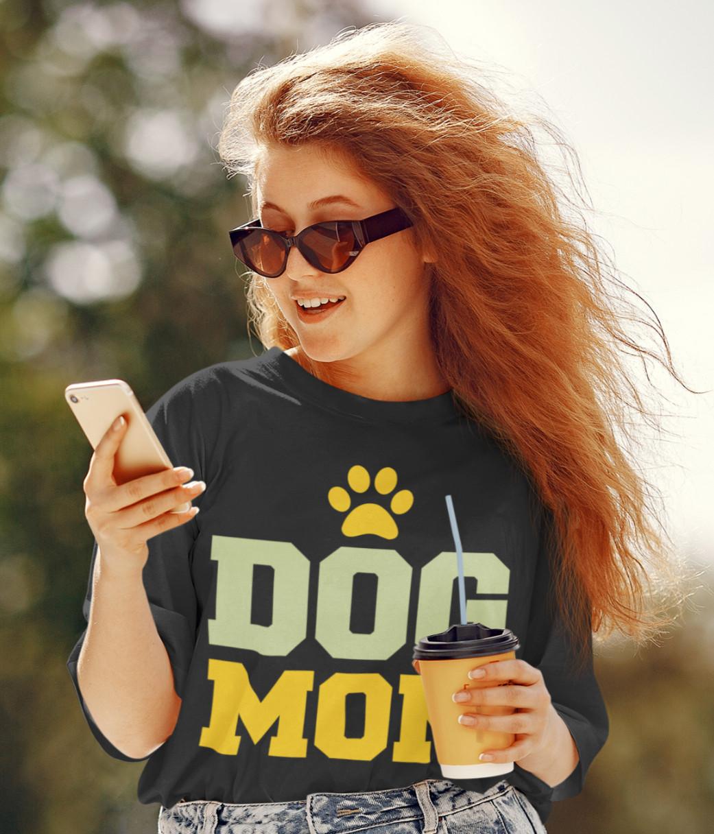 

Bio Damen T-Shirt Mens Womens Tees Top Oversize Hunde Mutter Spruch Dog Mom Haustier Hund Pet Funny S