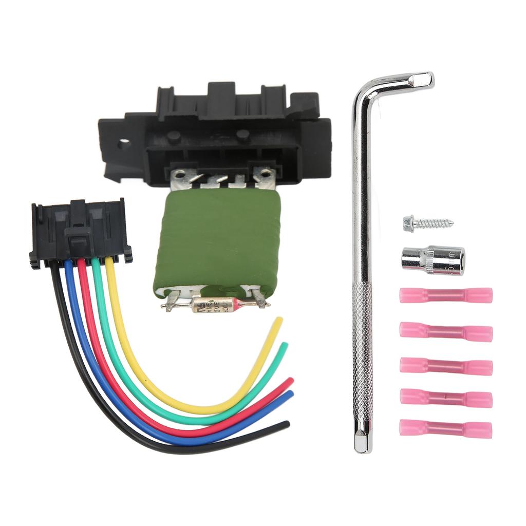 Heater Motor Blower Fan Resistor 13248240 with Harness Tool Kit Replacement for Opel Adam Corsa D
