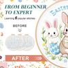 Easter Embroidery Kit for Beginners, DIY Hand Embroidery Set with Bunny Egg Floral Patterns, Including Hoop Thread Needles, Easter Craft Sewing Gift