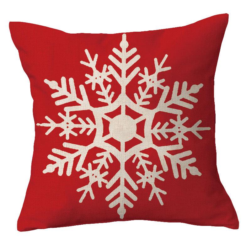 

Красная праздничная льняная наволочка для подушки-спинки на Рождество с английскими буквами 45x45 cm