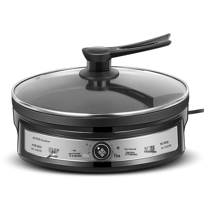 Rongshengda Multi-Functional Electric Pancake Maker: Single-Sided Heating Deep Dish Griddle Pot.