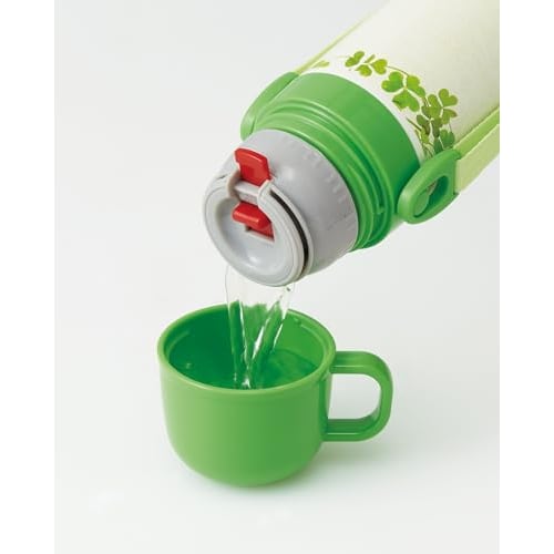 Skater Children's Water Bottle, 2-Way, 470ml (Direct Drinking) or 430ml (Cup Drinking), Pikmin Design, Stainless Steel, Insulated, Lightweight, Sports