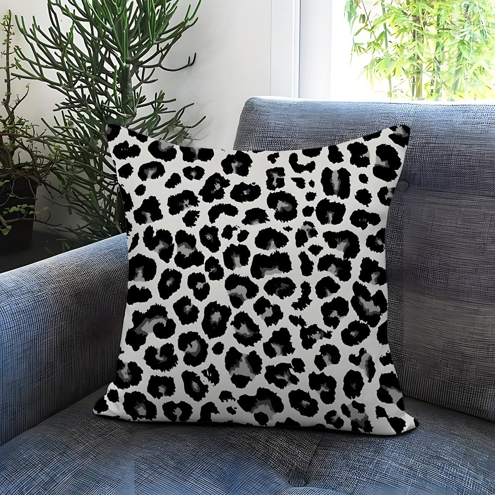 Leopard print pattern Cushion Cover Comfortable Reversible Pillow Cover Ideal for Car Sofa Bedroom Beyond