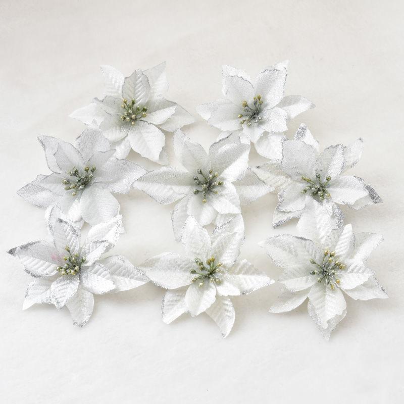 8PC Christmas Decoration Simulation Christmas Flower Christmas Tree Garland Accessories Phnom Penh Small Flower Christmas Tree Decoration Accessories