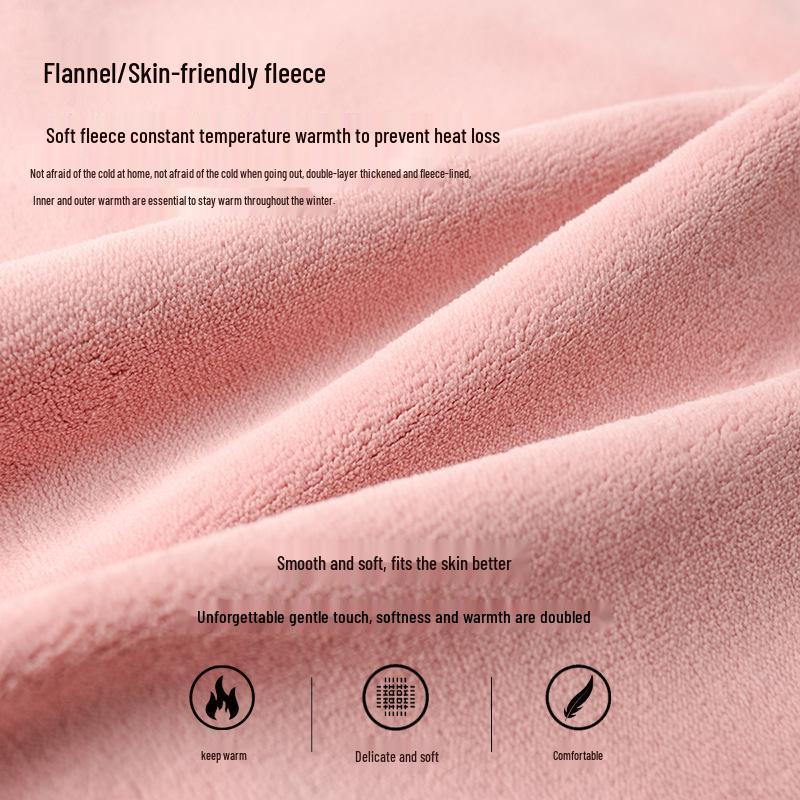 Anti-static Coral Fleece Women's Thick Winter Flannel Cardigan and Men's Autumn/Winter Homewear
