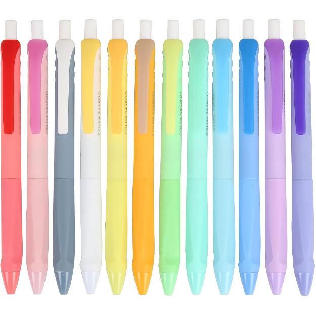 COLNK Assorted Colors Ballpoint Pens, Medium Point 1.0mm,Comfortable Triangle Grip Colored Pen Ballpoint Set for Journaling Planner,Long Lasting