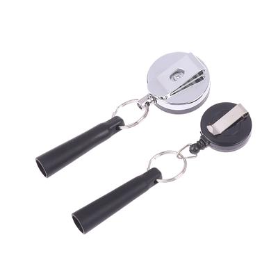 Camping Heavy Duty Retractable Pen Cap Pull Keychain Holder Reel Carpenter Pencils Anti Lost Rope Key Ring Chain Belt Clip