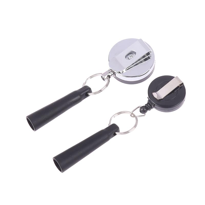 Camping Heavy Duty Retractable Pen Cap Pull Keychain Holder Reel Carpenter Pencils Anti Lost Rope Key Ring Chain Belt Clip