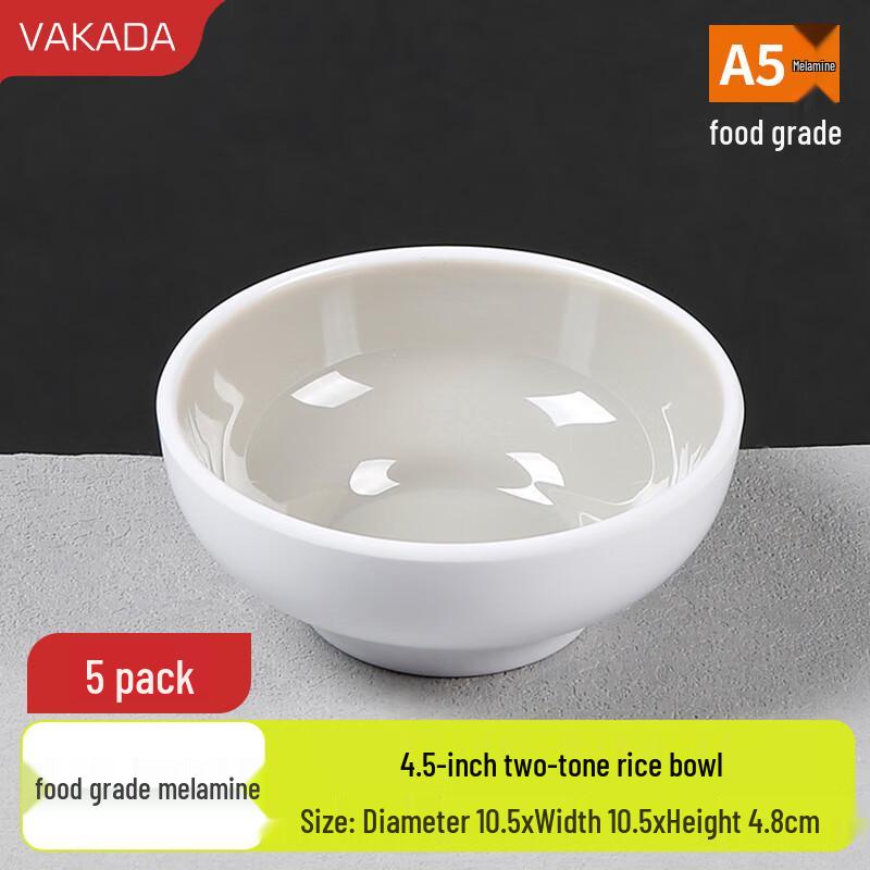 VAKADA Melamine Round Shallow Dish - 5-Pack