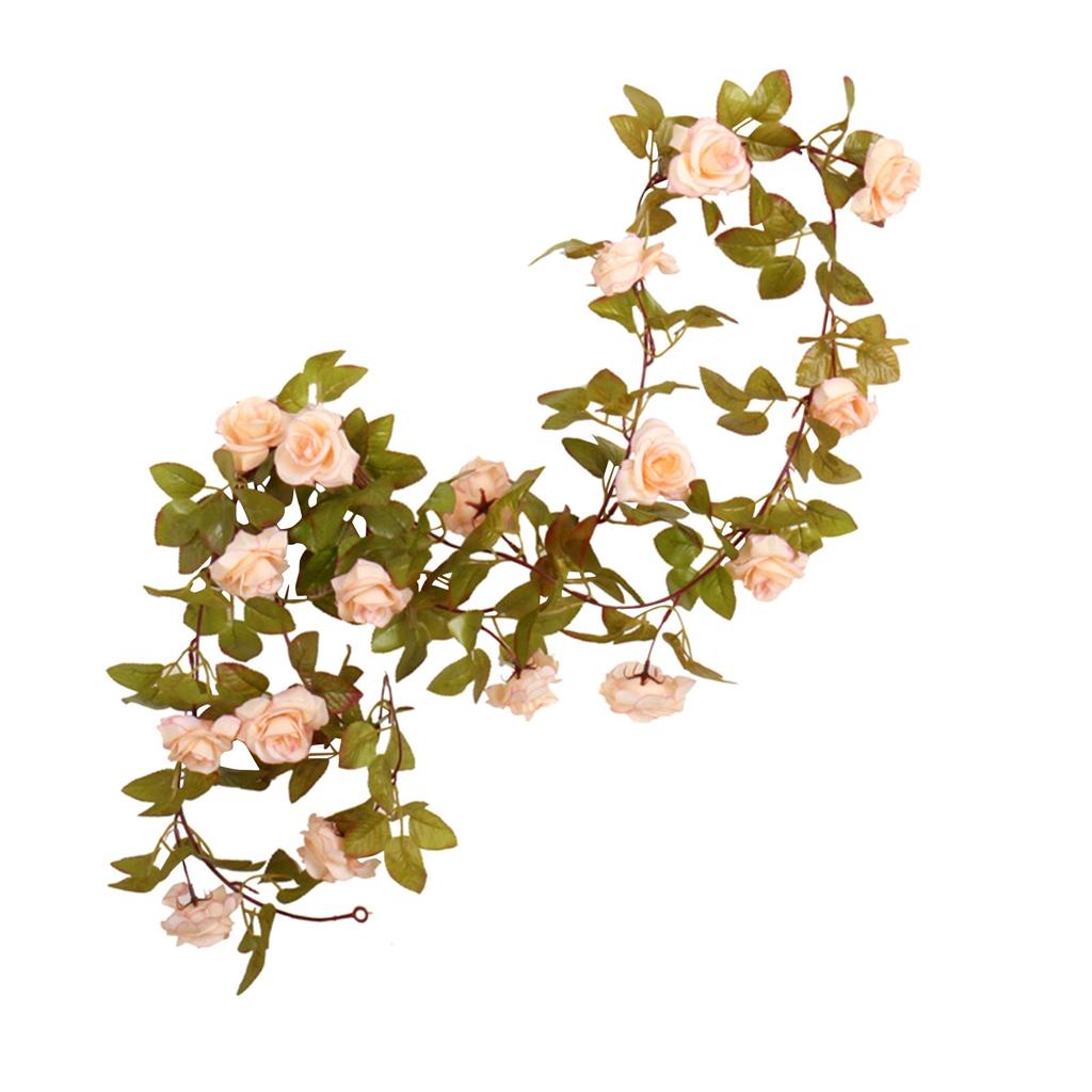 1PCS Flower Garland Fake Rose Vine Artificial Flowers Hanging Rose Ivy Hanging Baskets Wedding Arch Garden Background Decor