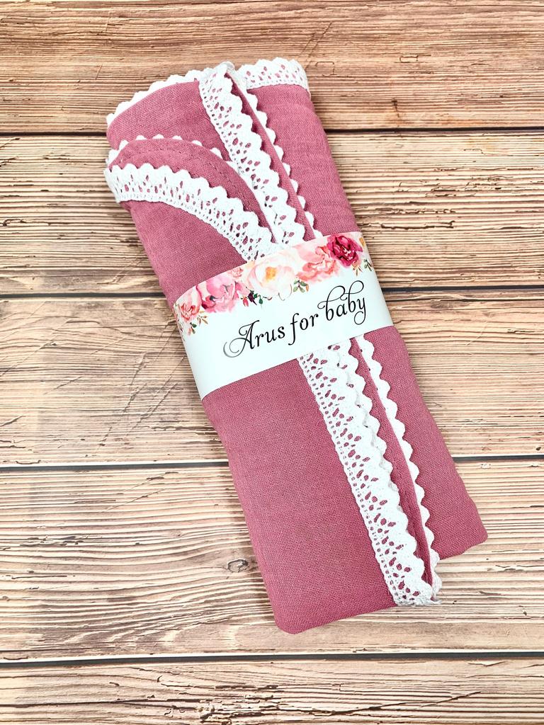 Muslin Blanket 100x75 Lace Coral