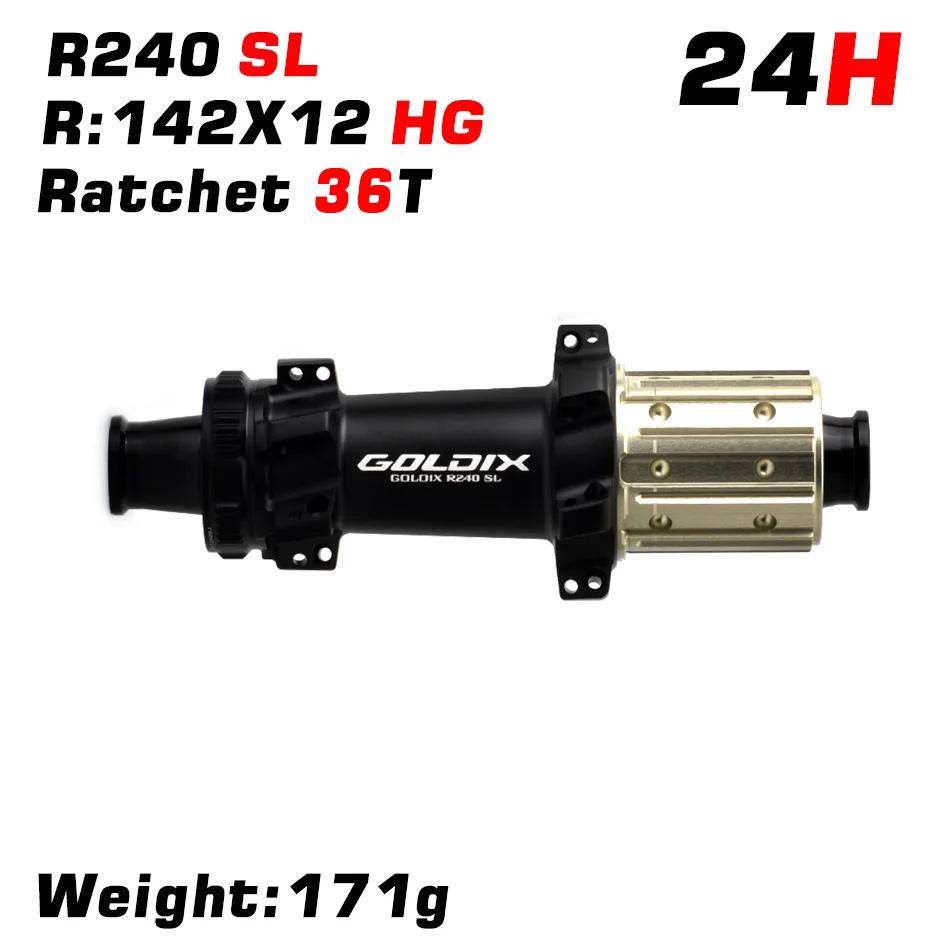 GOLDIX 240sl Road Hub Ccentral Locking Disc 24 Hole New Ratchet 60T Straight Hub Gravel Bicycle for Shimano11 Speed SRAM