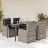 VidaXL Garden Dining Set and Cushions 5 Pcs Light Grey Rattan 3262899
