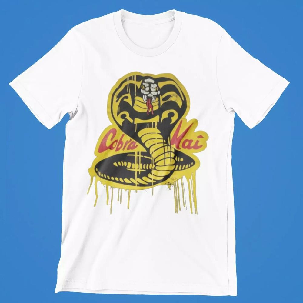 Cobra Kai Logo Drip T-Shirt Retro Cool Gift Tee Karate Movie 80s UK Unisex T-Shirt M