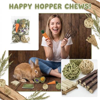Premium Small Pet Teeth Grinding & Play Toy Set For Rabbits, Guinea Pigs, Chinchillas, And Hamsters – Natural Chew Treats For Health & Enrichment