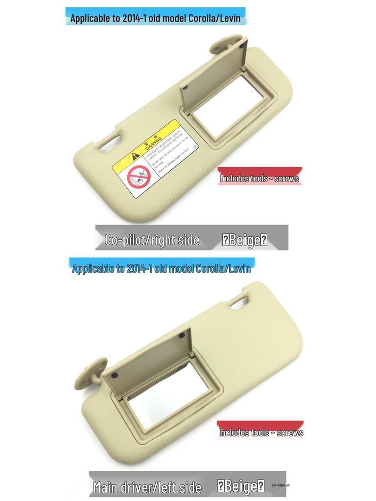Toyota Corolla Levin 2014-2018 Sun Visor with Makeup Mirror and Sunshade