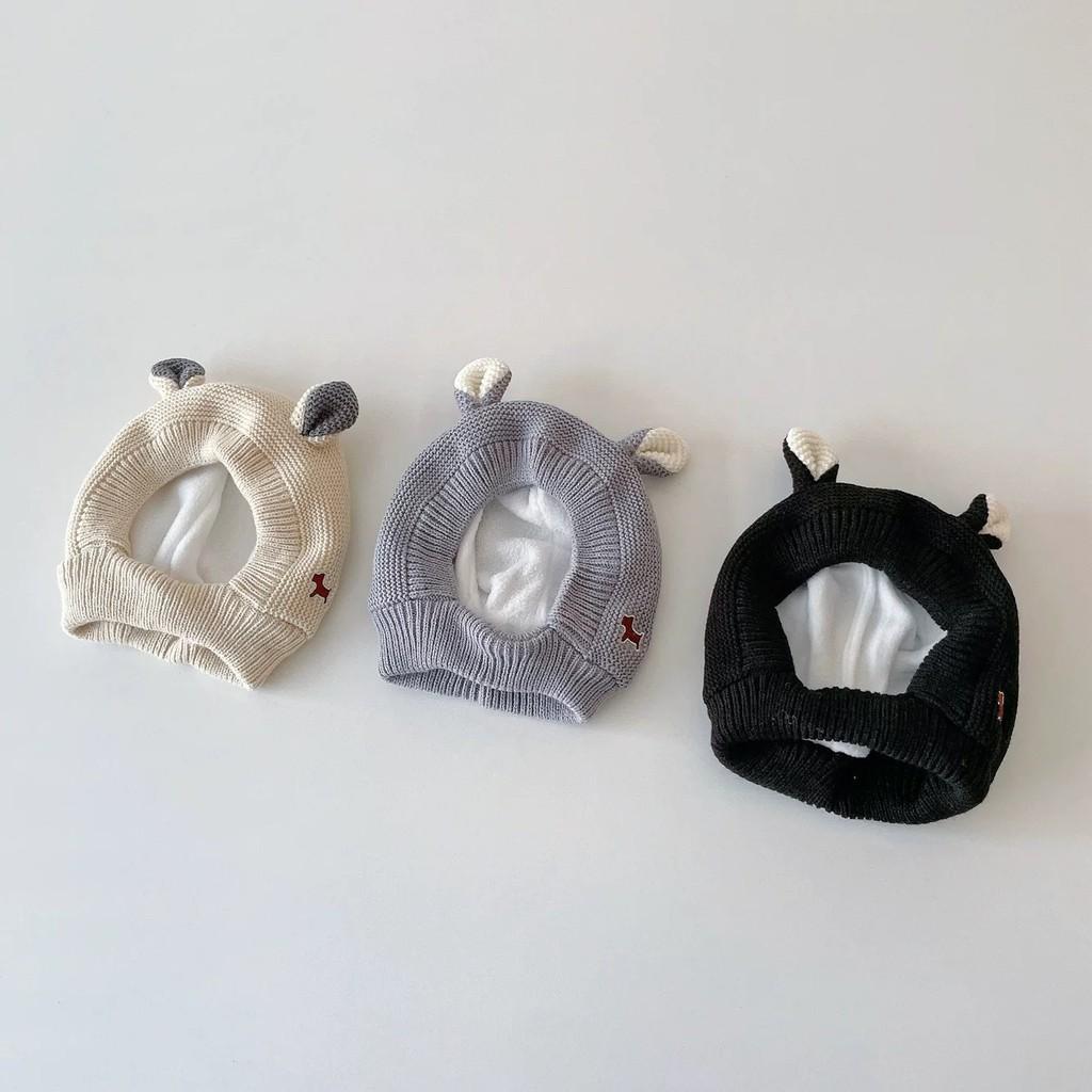 Baby Kids Knit Hat With Cute Dog And Bear Ears For Winter Warmth And Windproof Protection