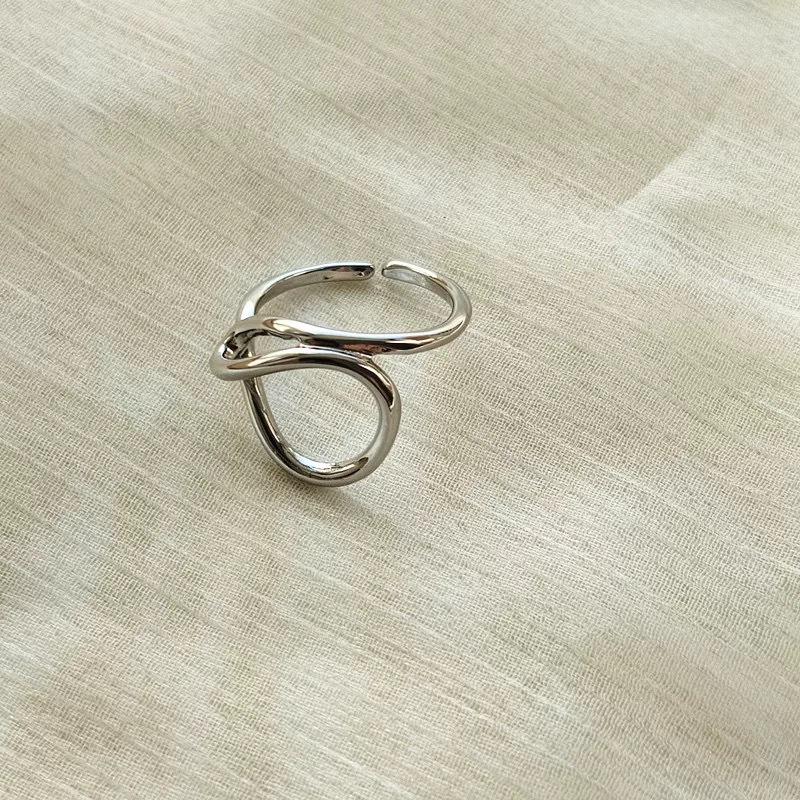 Irregular Lines Adjustable Open Ring for Women - Trendy Hip Hop Style Open Adjustable