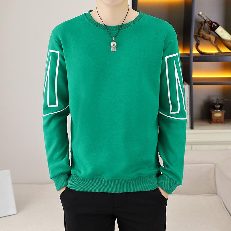 

Dm M-8XL Large Men s Sweater Casual Versatile and Handsome Long Sleeve T-shirt with Round Neck for Men 8XL зелений