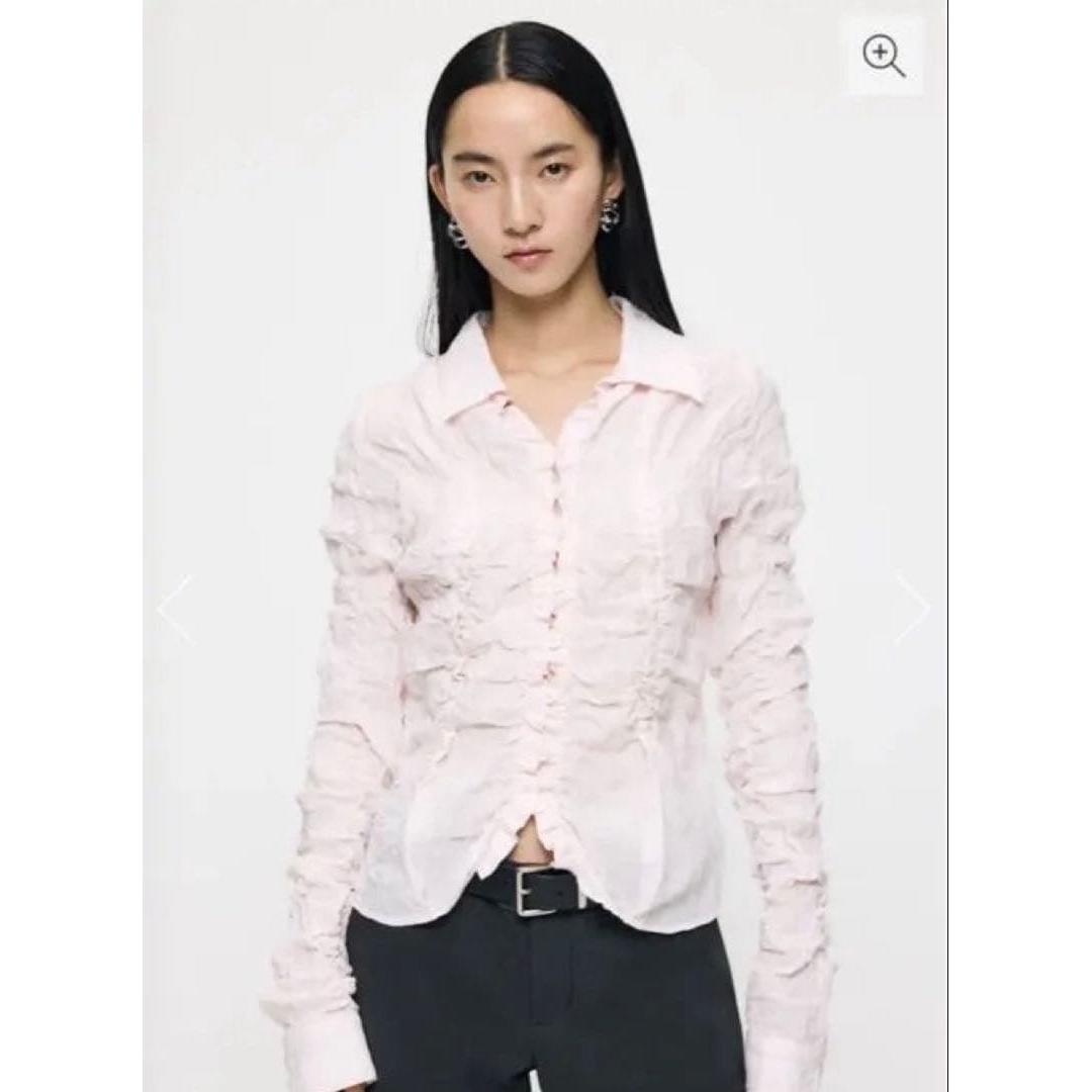 moussy [26 SS new item] BUTTON UP SHIRRING shirt