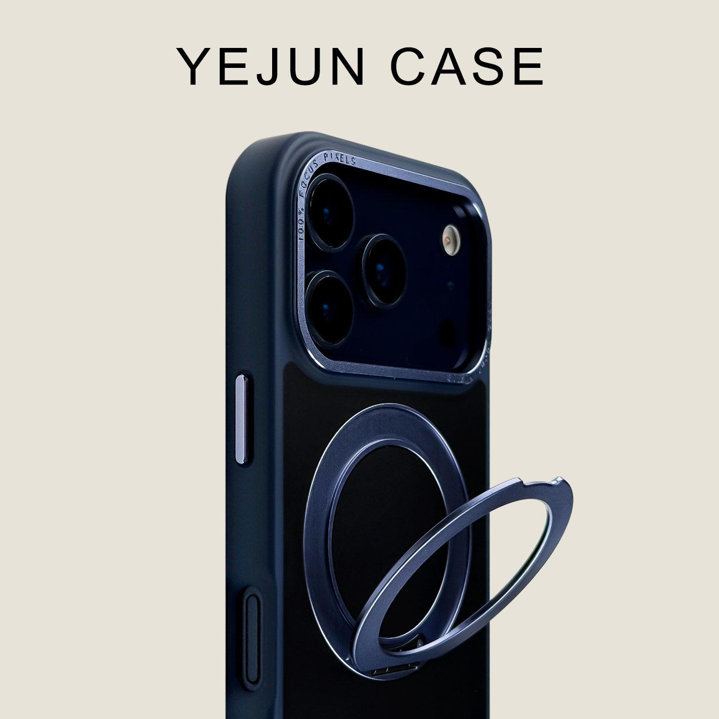 Magnetic Rotating Holder for iPhone 17 - YADUN Skin-Feel Drop-Proof Case for Apple 16 iPhone 15 Pro синий