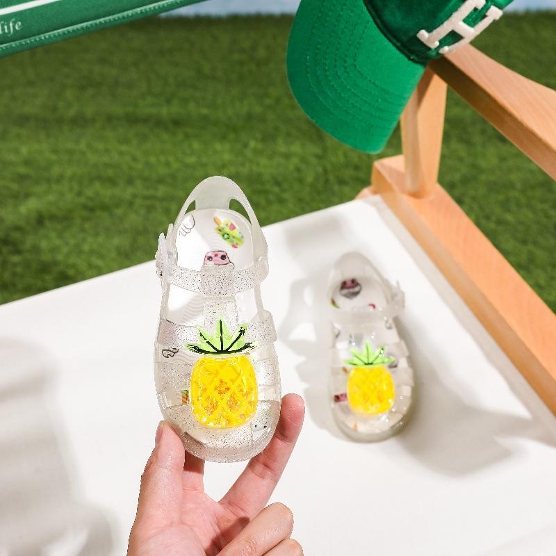 Mode Mädchensandalen Sommer Neuer Stil Jungenschuhe Rutschfest Kindersandalen Weichsohlige Mädchenschuhe Minimalistischer Baby-Kristallschuh