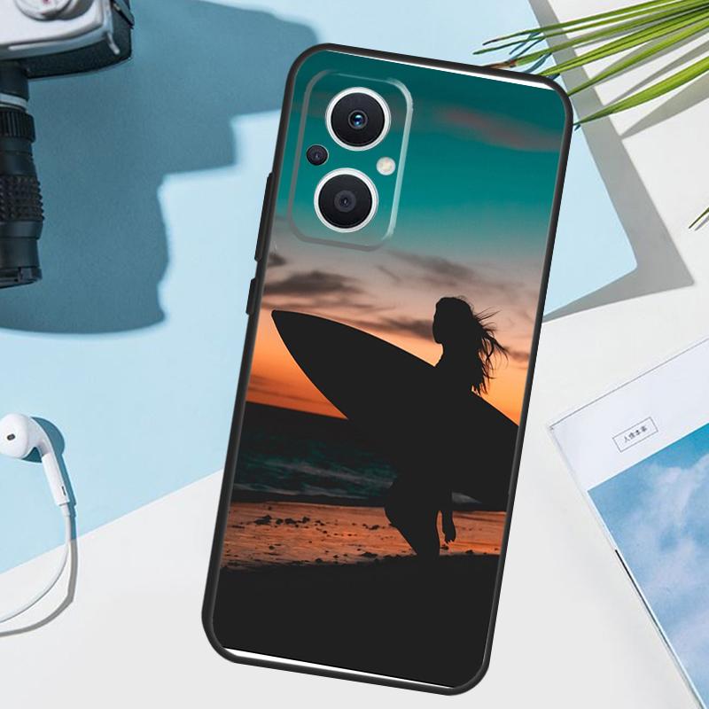 Surfing Art Surf Girl Case For OPPO Reno 13 13F 12 11 F 8T 7 8 10 Pro OPPO Find X8 X6 X3 Pro X5 Lite Cover Funda