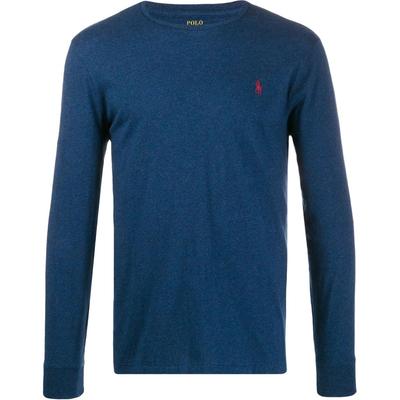 Polo Pony Logo Embroidered Crew Neck Long Sleeve Pullover T-Shirt Men Tops 710671468-029
