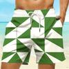 Summer Men's Striped Checked 3D Printed Beach Shorts