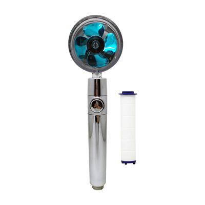 Handheld Shower Head with Turbo Fan ON/Off Pause Switch Cotton Filter Water Saving High Pressure