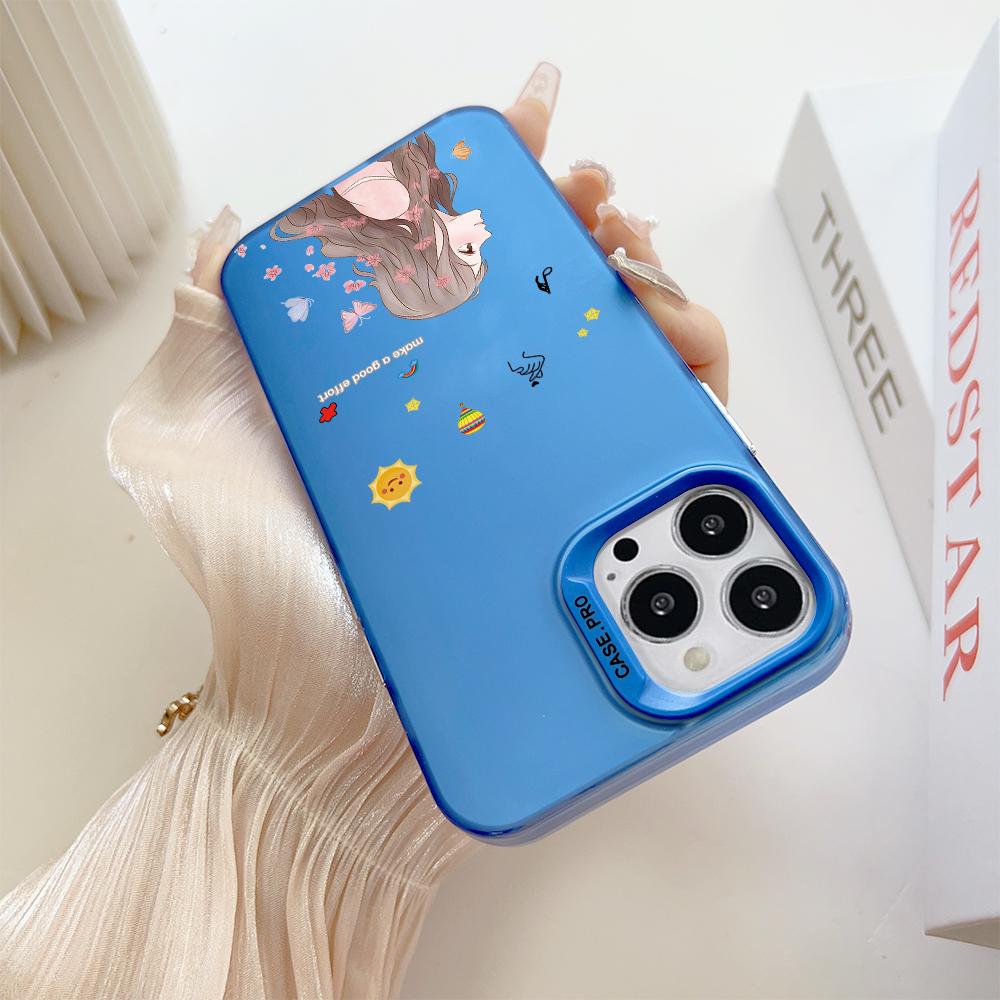 Fashion Colorful Sliver Double Sided Phone Shell Soft Edge Hard Case Full Cover Shockproof Phone Casing for Samsung A16 A55 Xiaomi Redmi 14C Poco C75